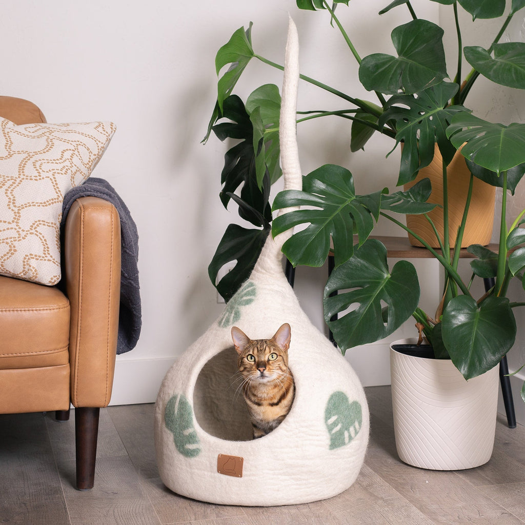 Dailypets Cozy Felted Wool Cat Cave for Cats of All Sizes