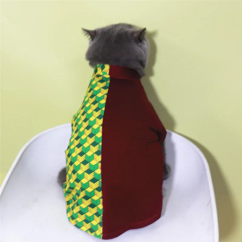 Dailypets Anime-Inspired Cat Kimono with Traditional Pattern for Photo Sessions