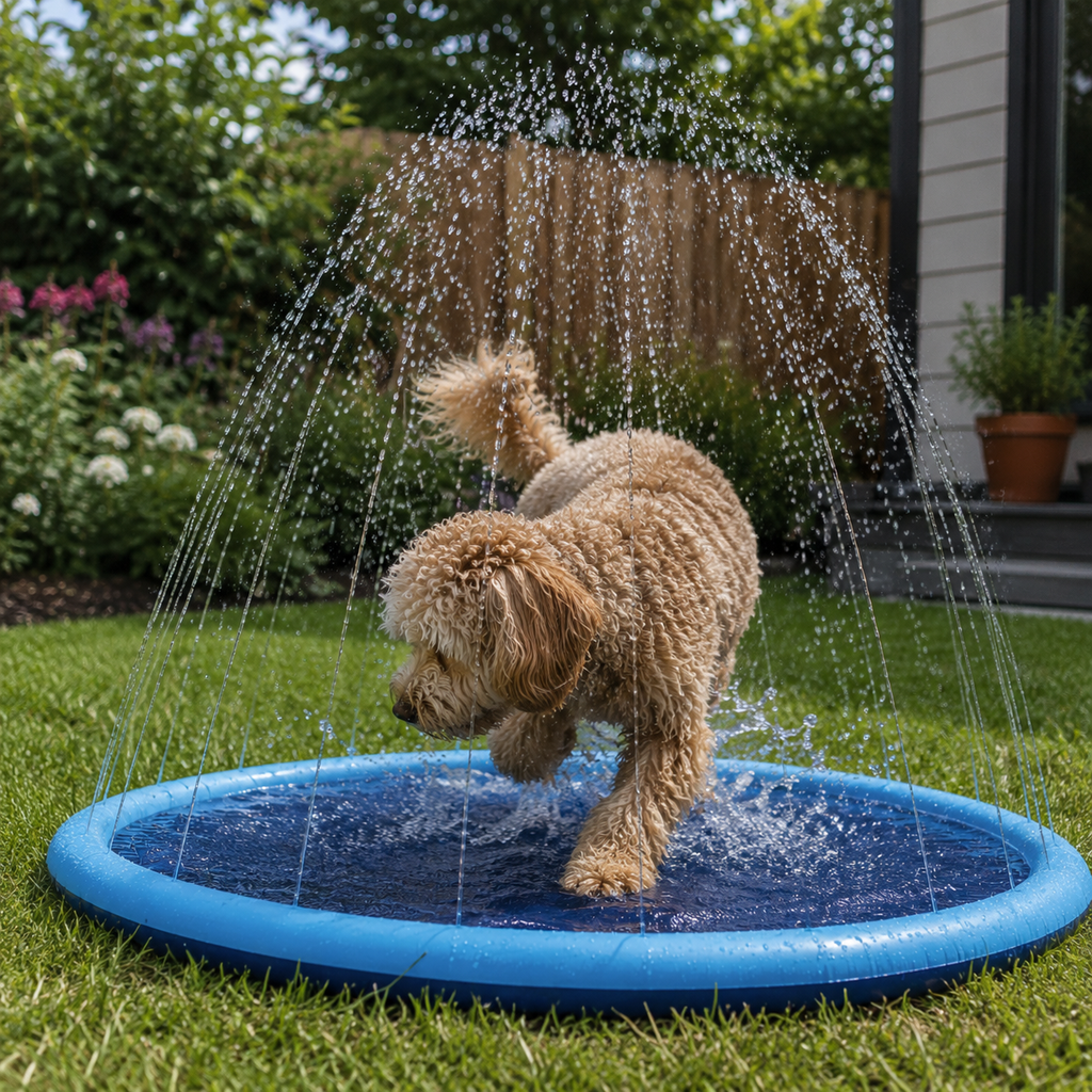 Dailypets Dog Splash Pad – Outdoor Sprinkler Mat for Summer Water Fun