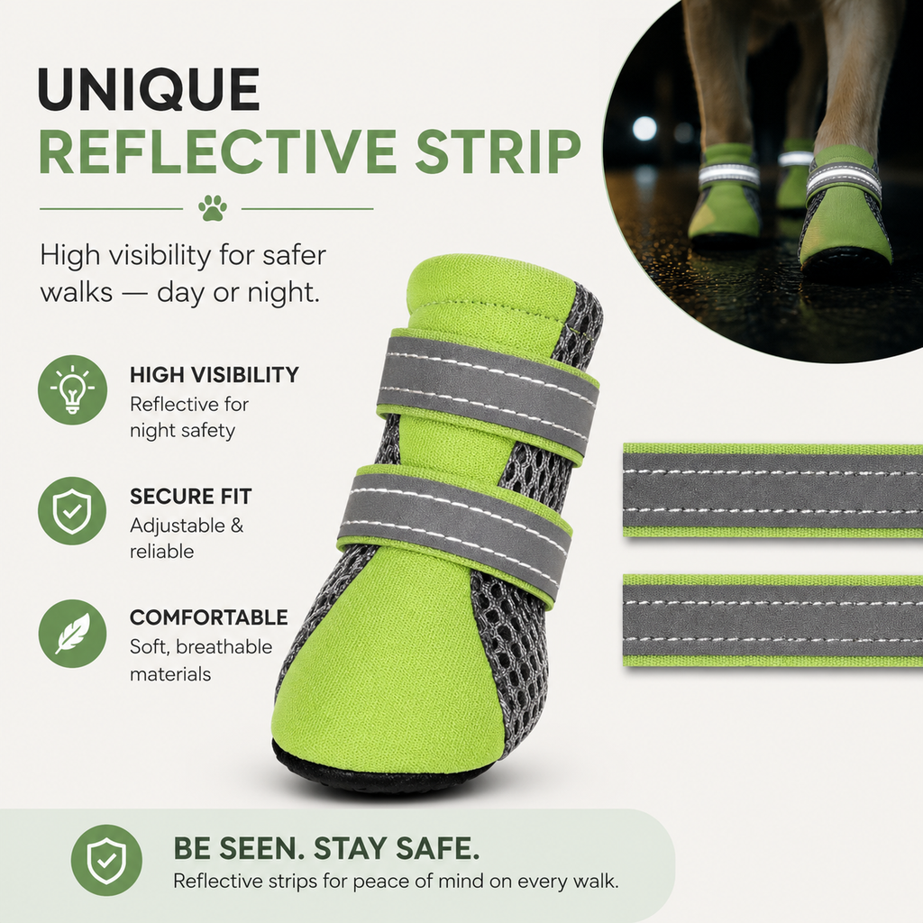 Dailypets Waterproof Dog Boots with Breathable Mesh and Non-Slip Rubber Soles