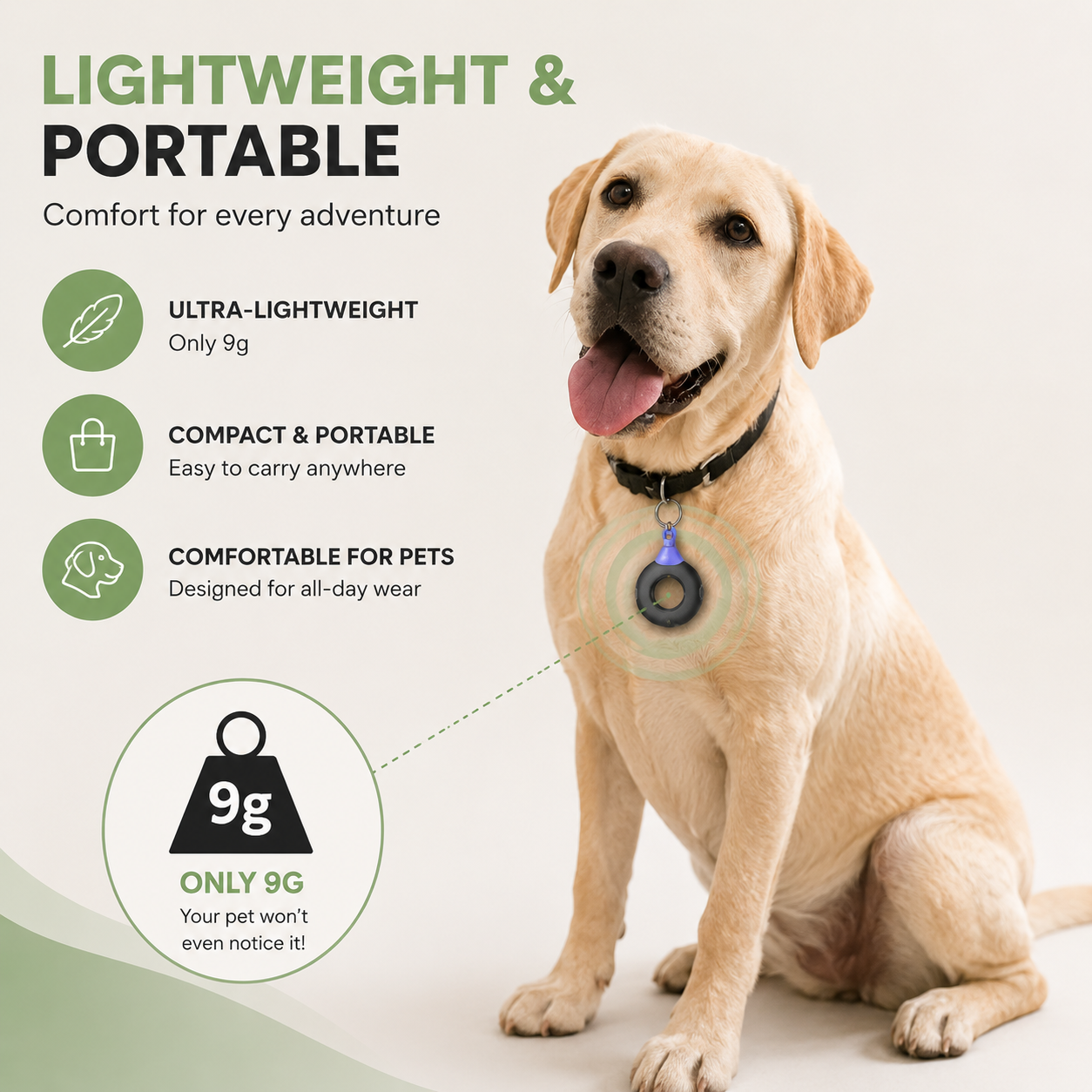 Dailypets Ultrasonic Pest Repeller for Dogs with USB-C Rechargeable Portable Design
