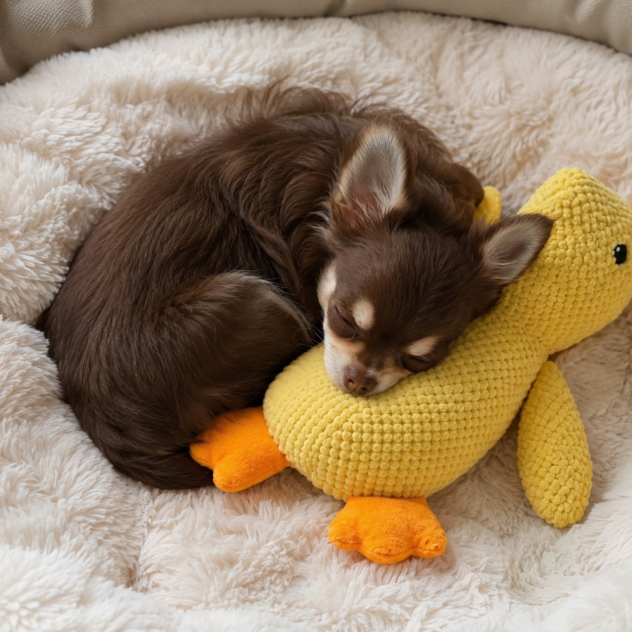 Dailypets Plush Duck Dog Toy with Soft Squeaker for Interactive Play