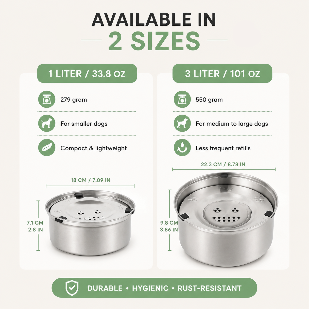 Dailypets Stainless Steel Slow Feed Pet Water Bowl with Splash Resistant Floating Disc