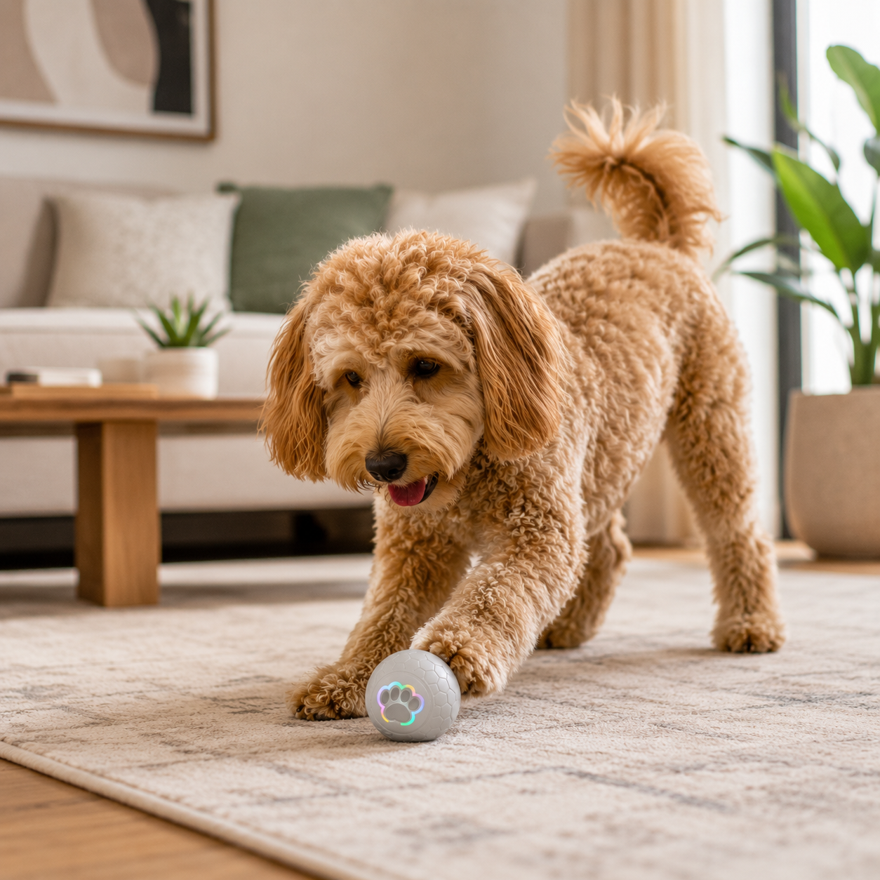 Dailypets Smart Interactive Pet Ball with LED Lights and Automatic Rolling Motion
