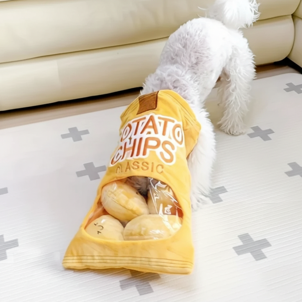 Dailypets Crinkle Snack Bag Enrichment Toy for Pets with Chewing Texture and Treats