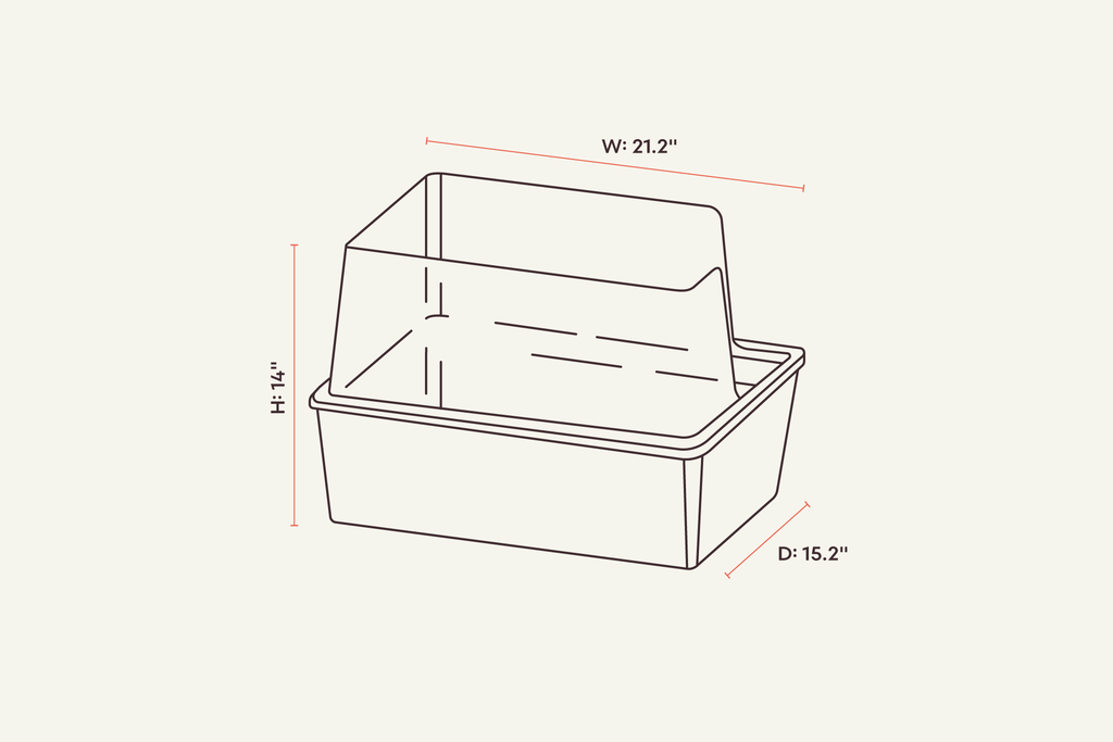 Dailypets Open-Top Litter Box with Splash Guard Walls