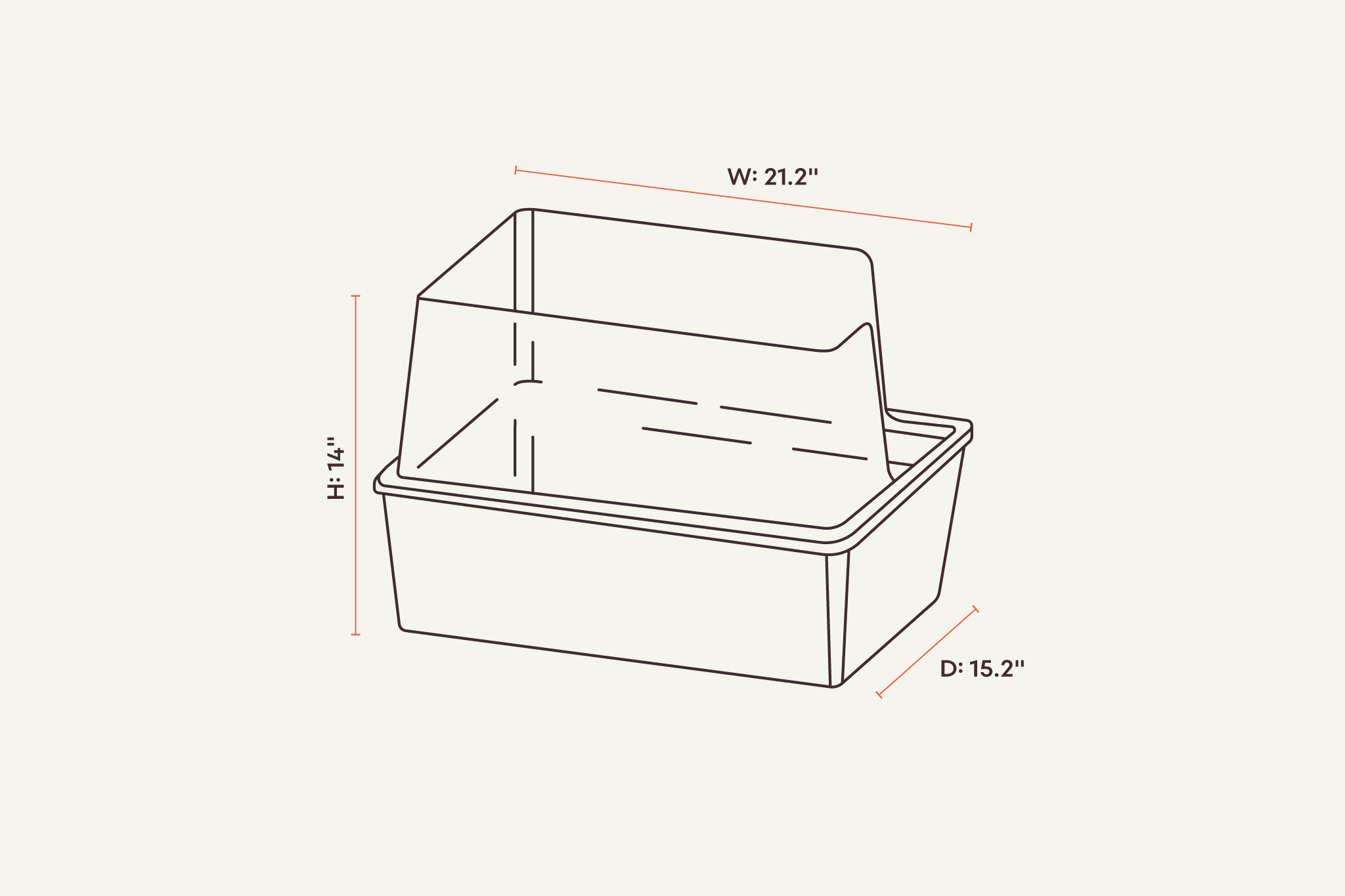 Dailypets Open-Top Litter Box with Splash Guard Walls