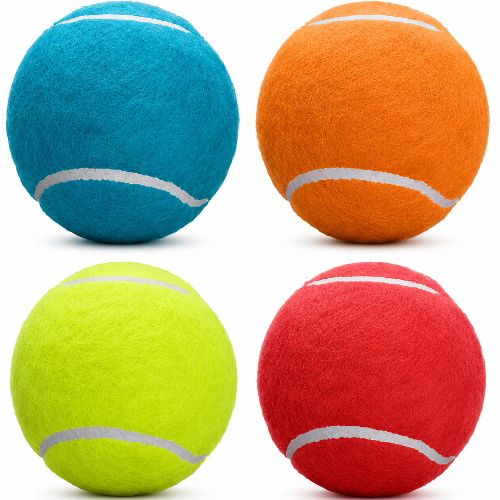 Dailypets High Bounce Squeaky Dog Balls 4 Pack for Medium Dogs Indoor Outdoor Play