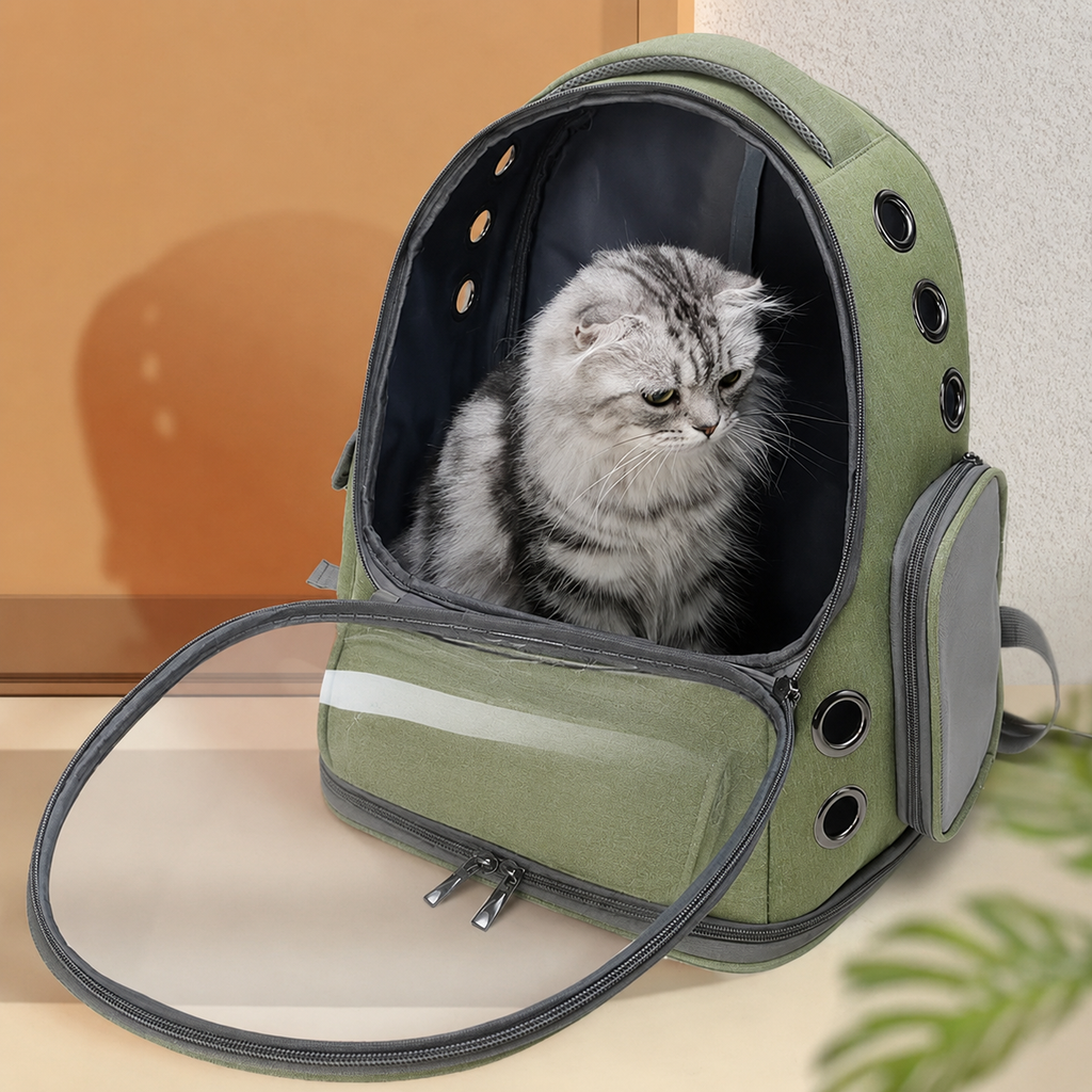 Dailypets Cat Travel Backpack, Ventilated Space Capsule Carrier Bag