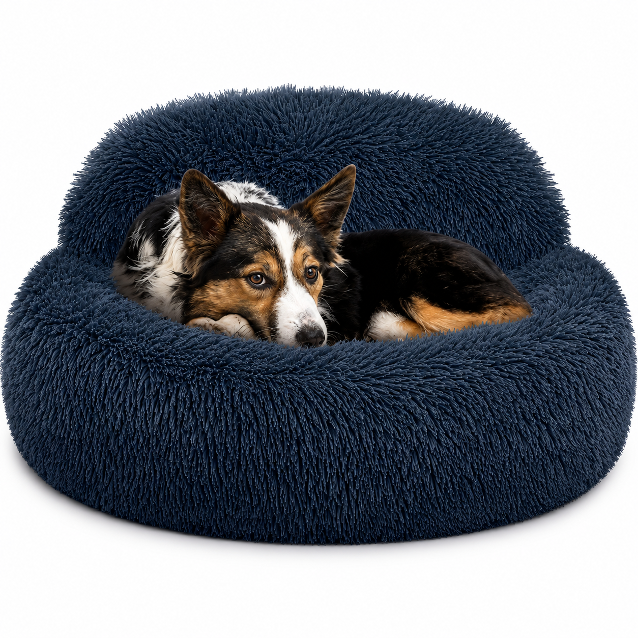 Dailypets Plush Donut Dog Bed with Soft Bolster Support