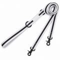 Dailypets Dual Dog Leash Silver Varsity Two-Clip Walking Lead
