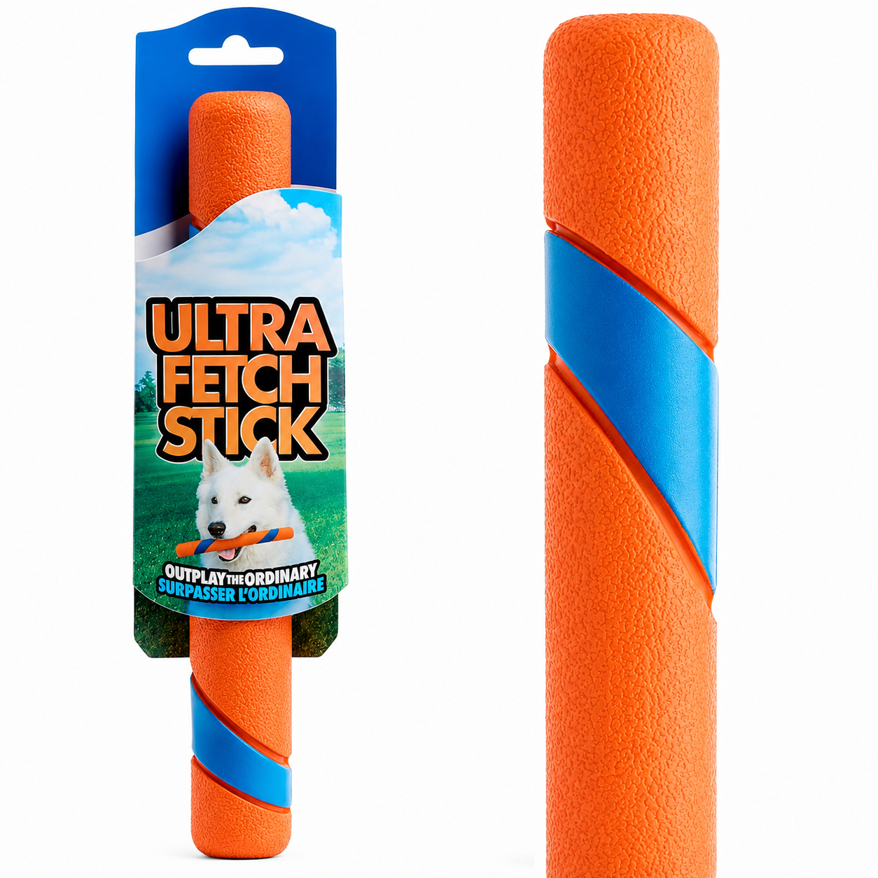 Dailypets Interactive Dog Fetch Stick 12 Inch Durable Toy for Outdoor Play