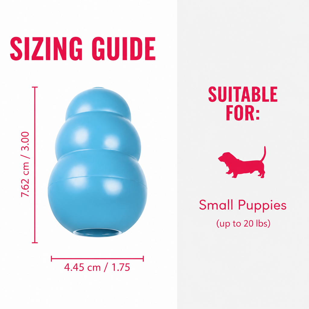 Dailypets Natural Rubber Puppy Chew Toy with Treat Filling for Interactive Play