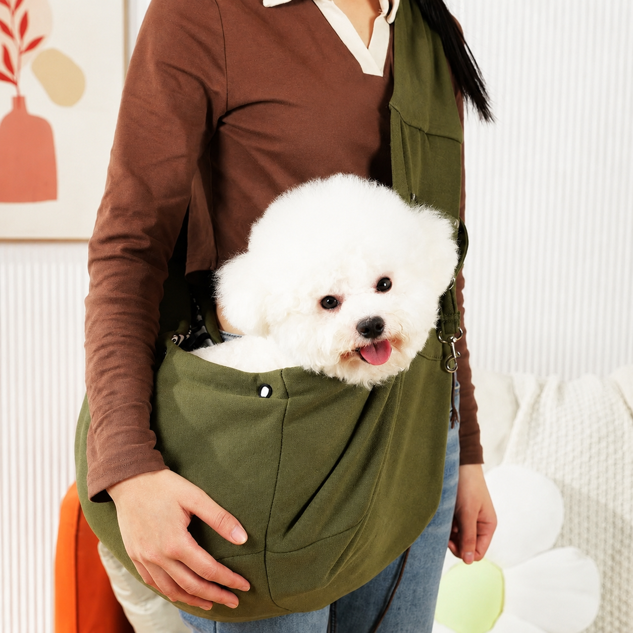 Dailypets Breathable Pet Sling Carrier with Storage Pocket for Small Pets on the Go