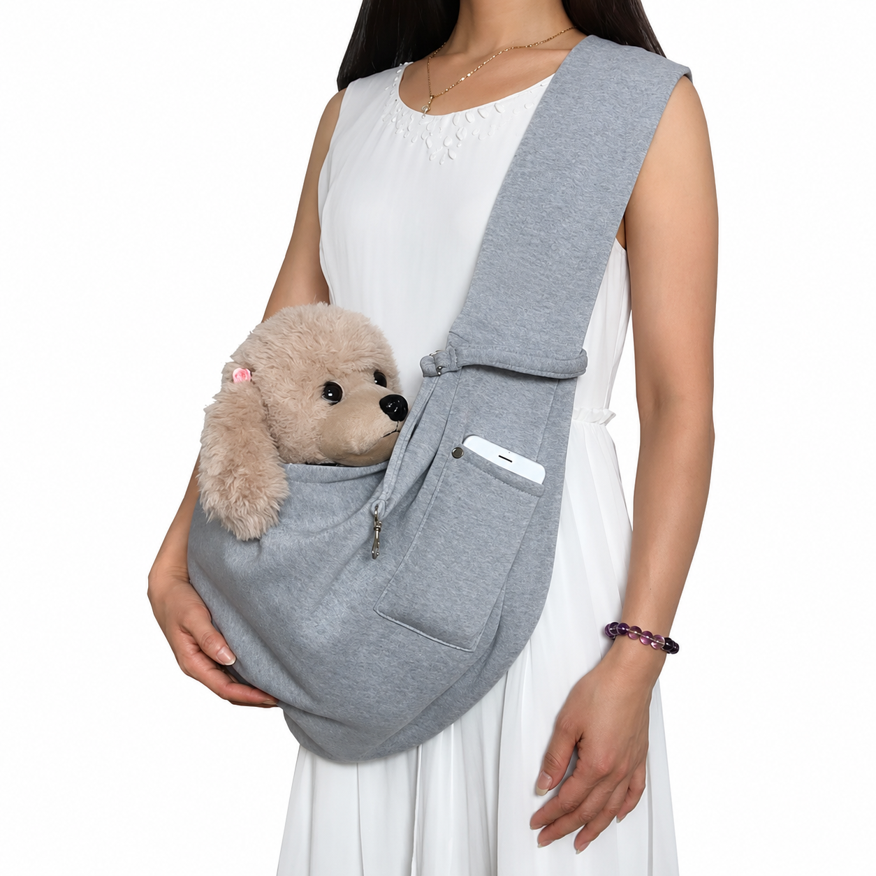 Dailypets Breathable Pet Sling Carrier with Storage Pocket for Small Pets on the Go