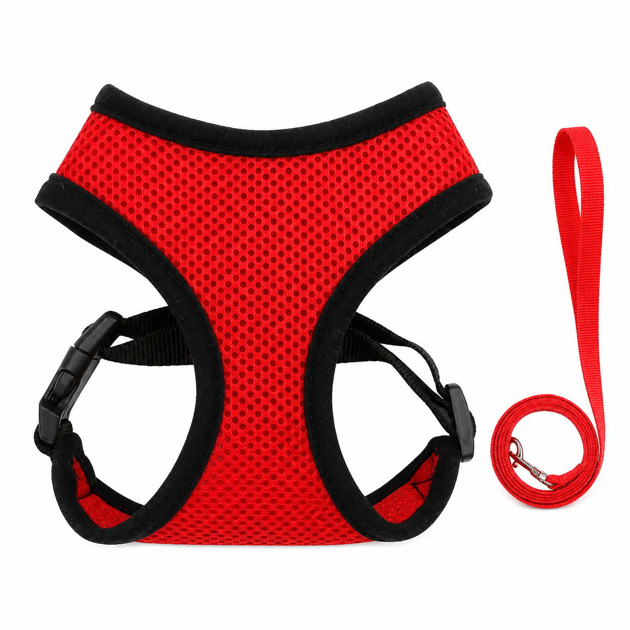 Dailypets Adjustable Mesh Dog & Cat Harness with Reflective Design and Matching Leash Set