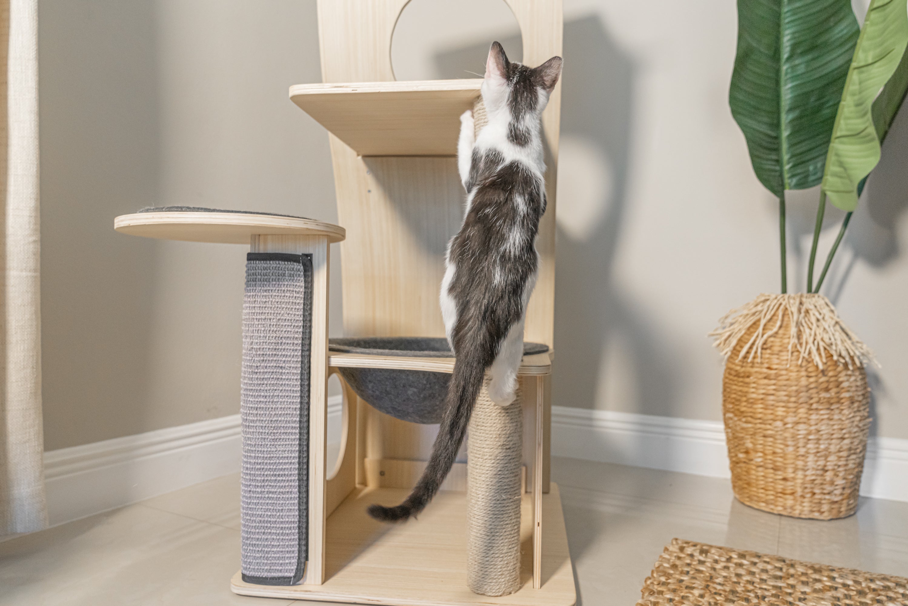 Dailypets Wooden Cat Tower with Observation Perch