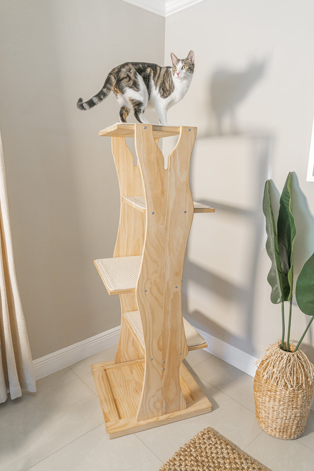 Dailypets Cat Activity Tree, Modern Climbing Tower for Multi-Cat Homes