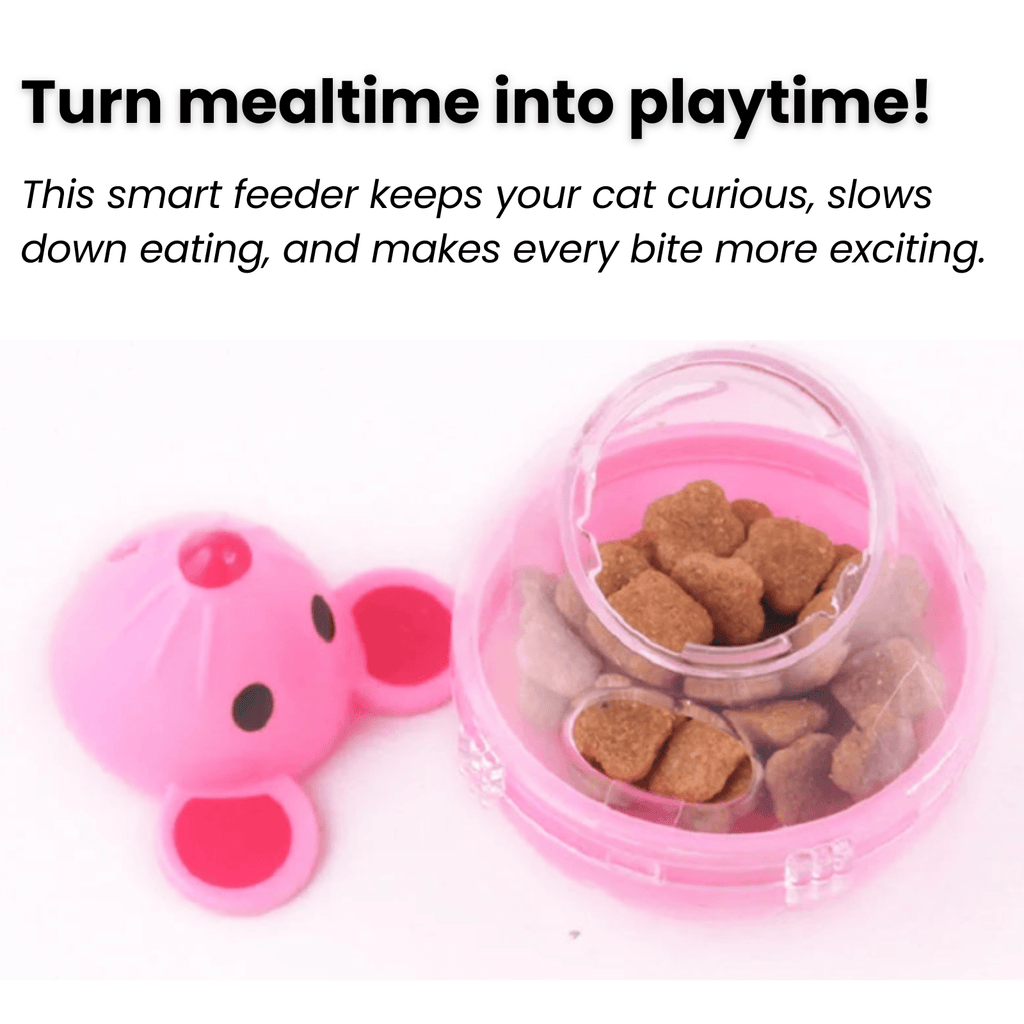 Dailypets Mouse-Shaped Interactive Treat Dispenser for Cats with Wobble Slow Feeder