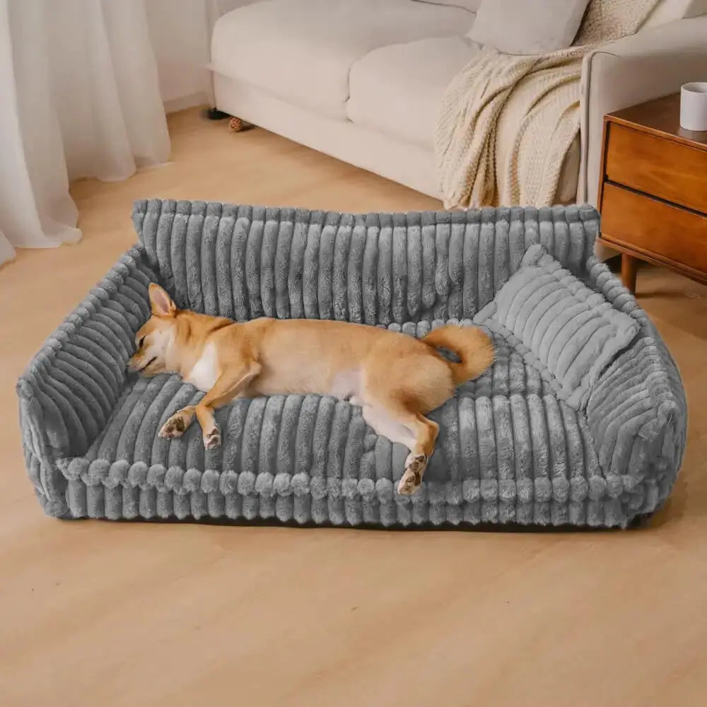 Dailypets Plush Dog Couch Bed, Washable Sofa Lounger for Cozy Indoor Rest