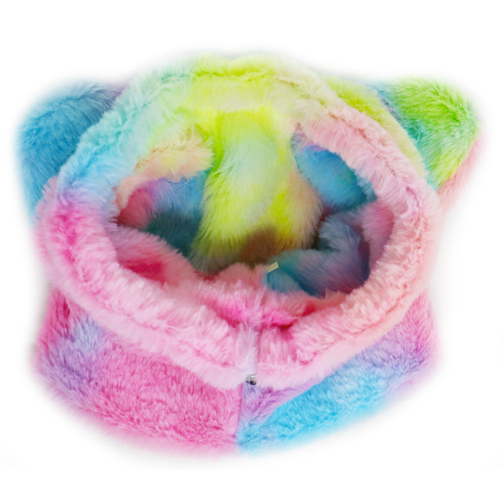 Dailypets Dog Ear Warmers Rainbow Fleece-Style Hat