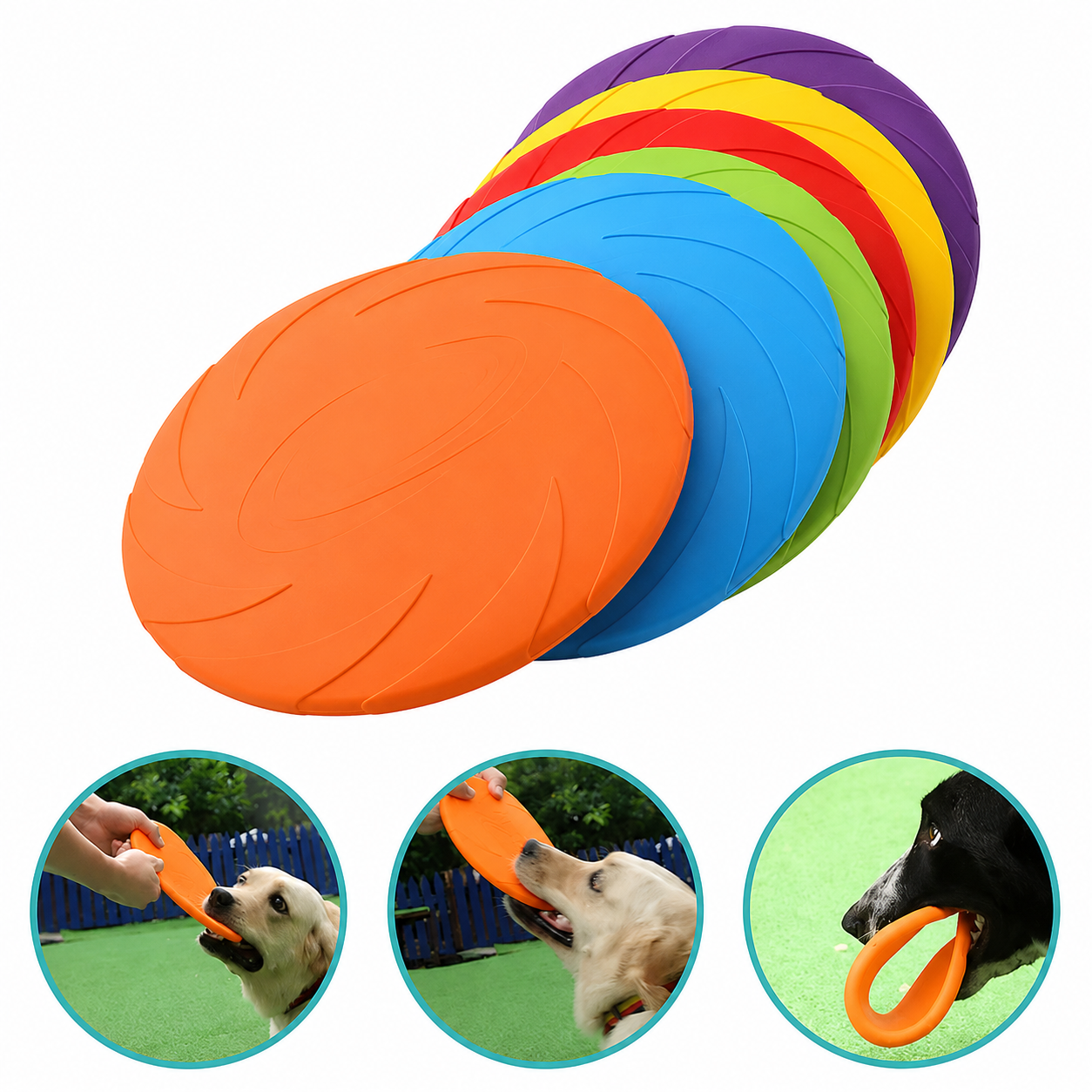 Dailypets Silicone Flying Disc Dog Toy for Active Dogs