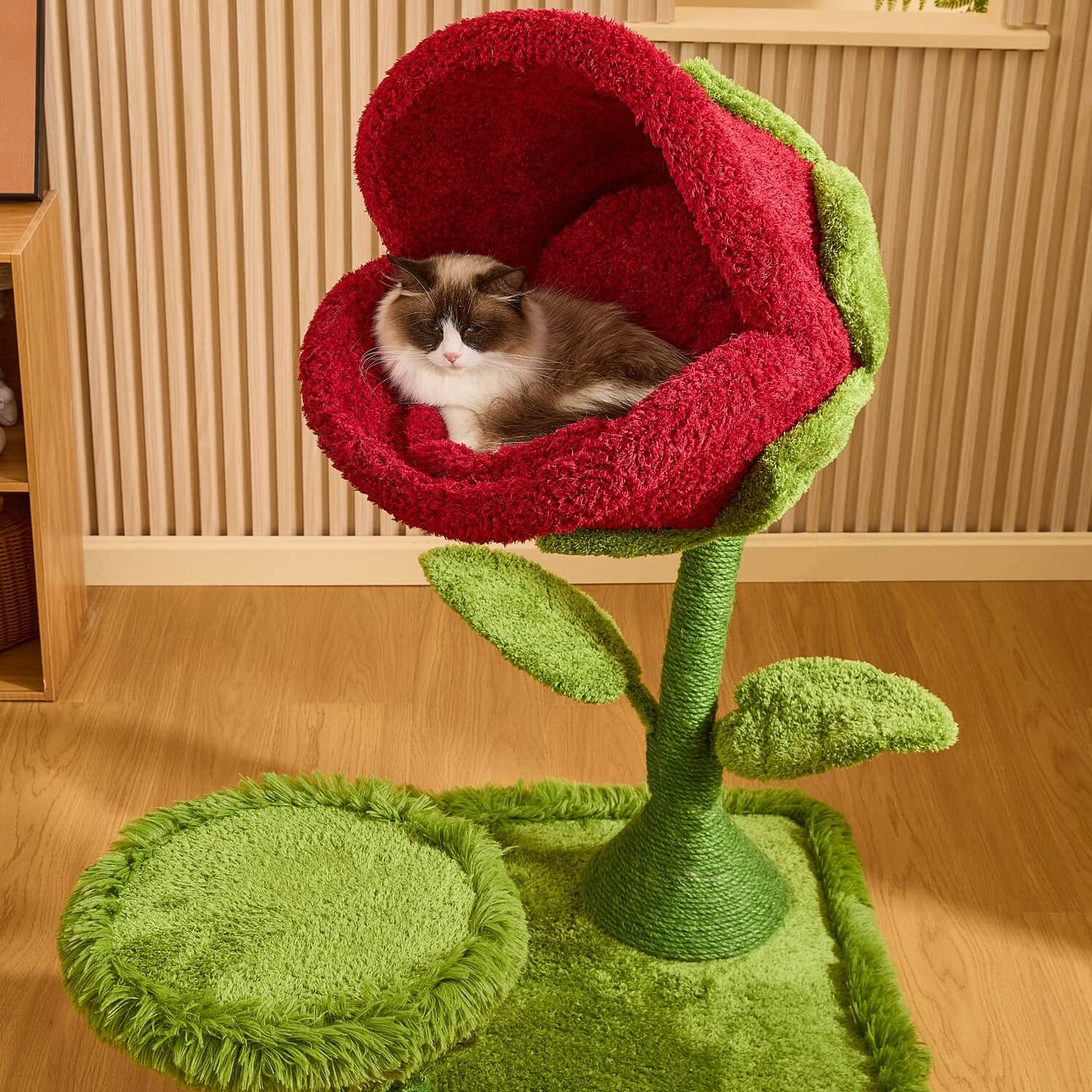 Dailypets Carnivorous Flower Cat Tree 41.7in Plush Cat Tower