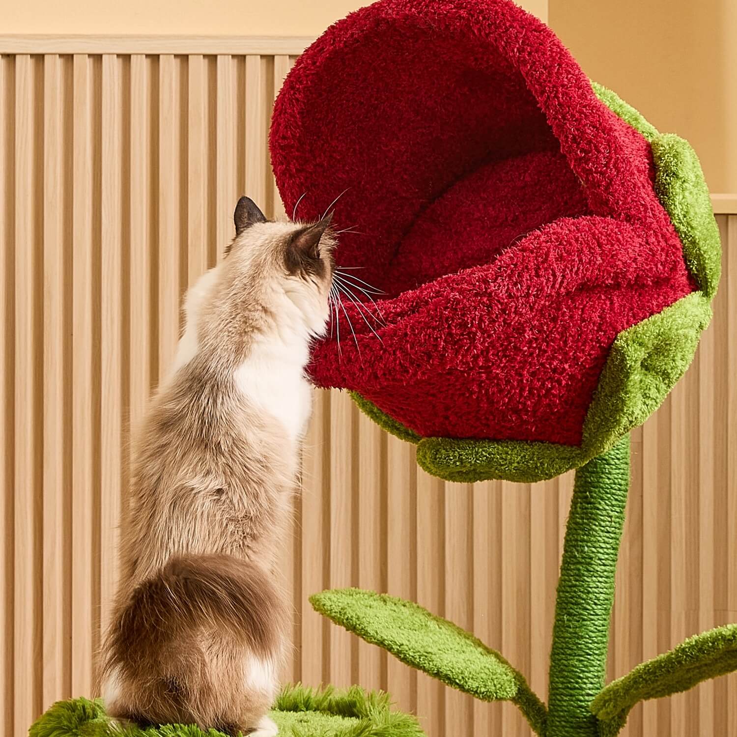 Dailypets Carnivorous Flower Cat Tree 41.7in Plush Cat Tower