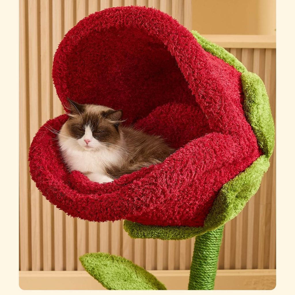 Dailypets Carnivorous Flower Cat Tree 41.7in Plush Cat Tower