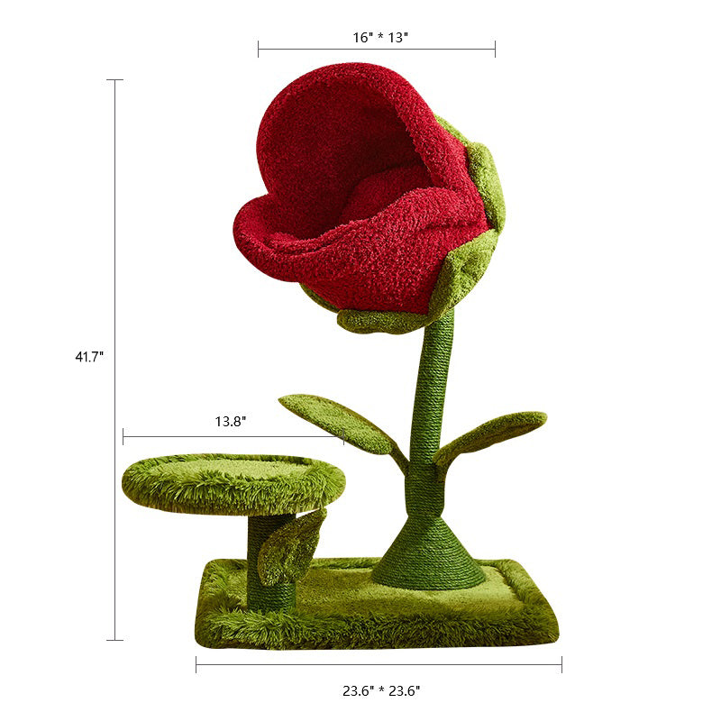 Dailypets Carnivorous Flower Cat Tree 41.7in Plush Cat Tower