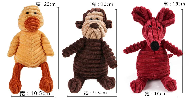 Dailypets Playtime Pals Squeaky Dog Toy – Assorted Animal Characters