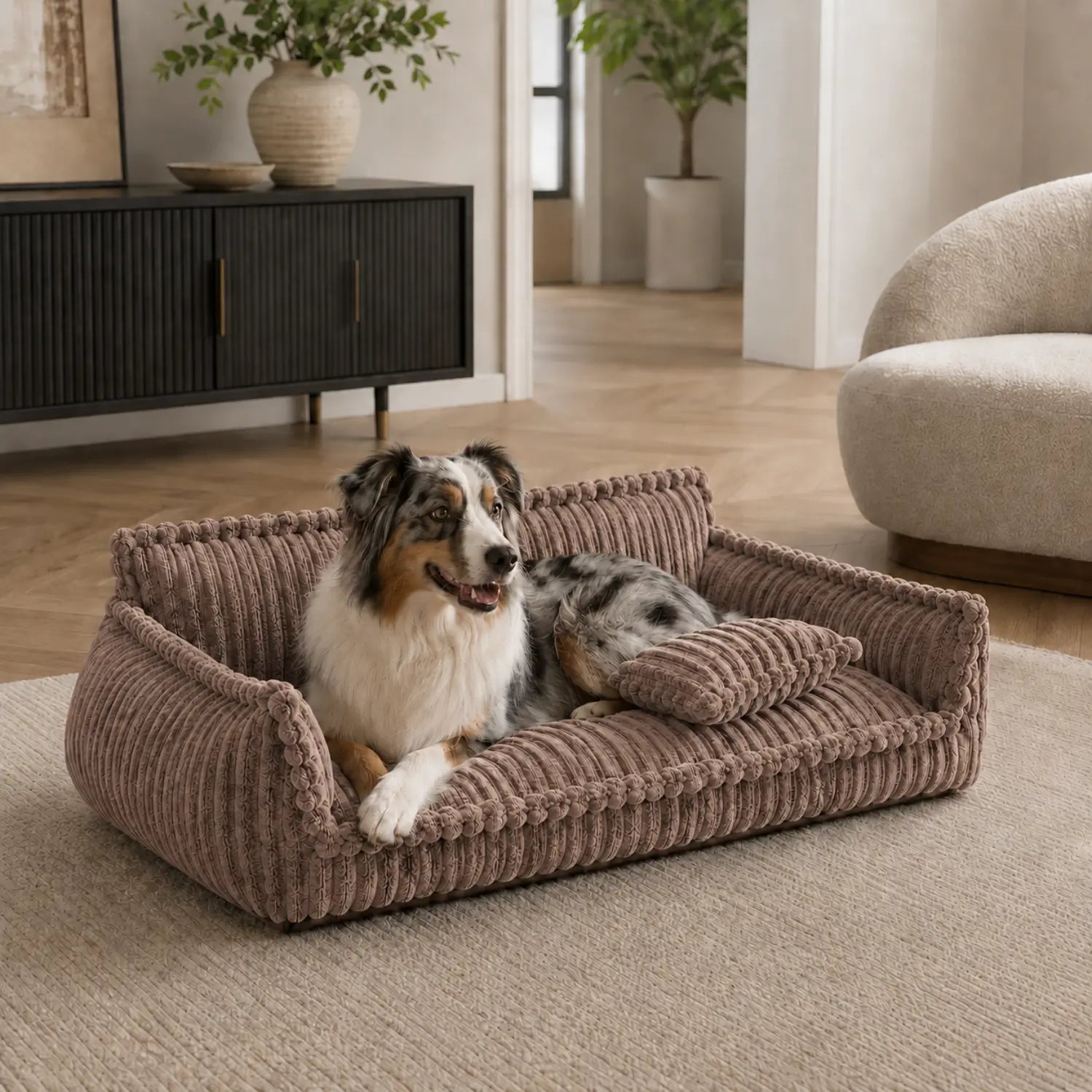 Dailypets Plush Dog Couch Bed, Washable Sofa Lounger for Cozy Indoor Rest