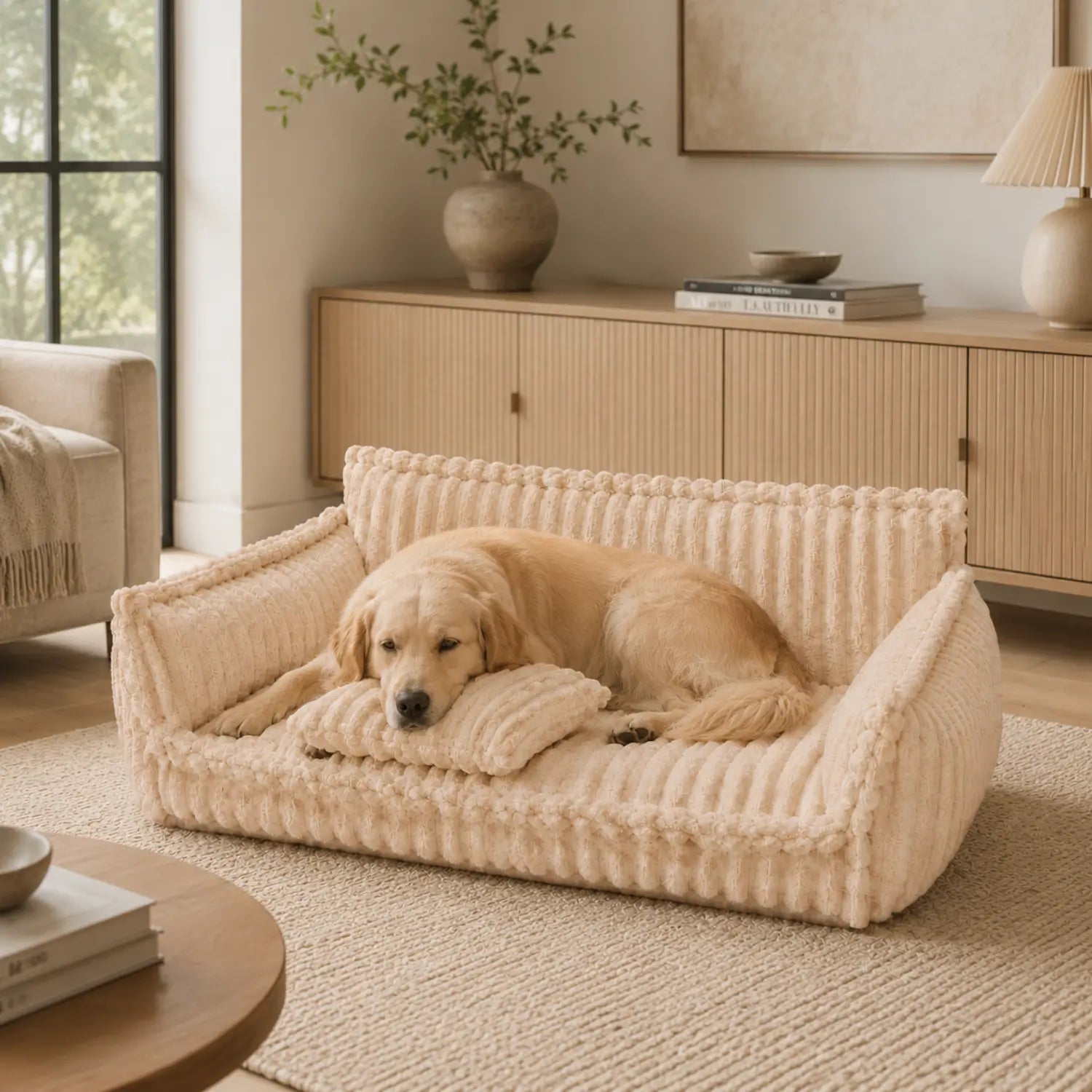 Dailypets Plush Dog Couch Bed, Washable Sofa Lounger for Cozy Indoor Rest