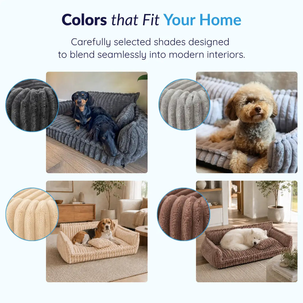 Dailypets Plush Dog Couch Bed, Washable Sofa Lounger for Cozy Indoor Rest