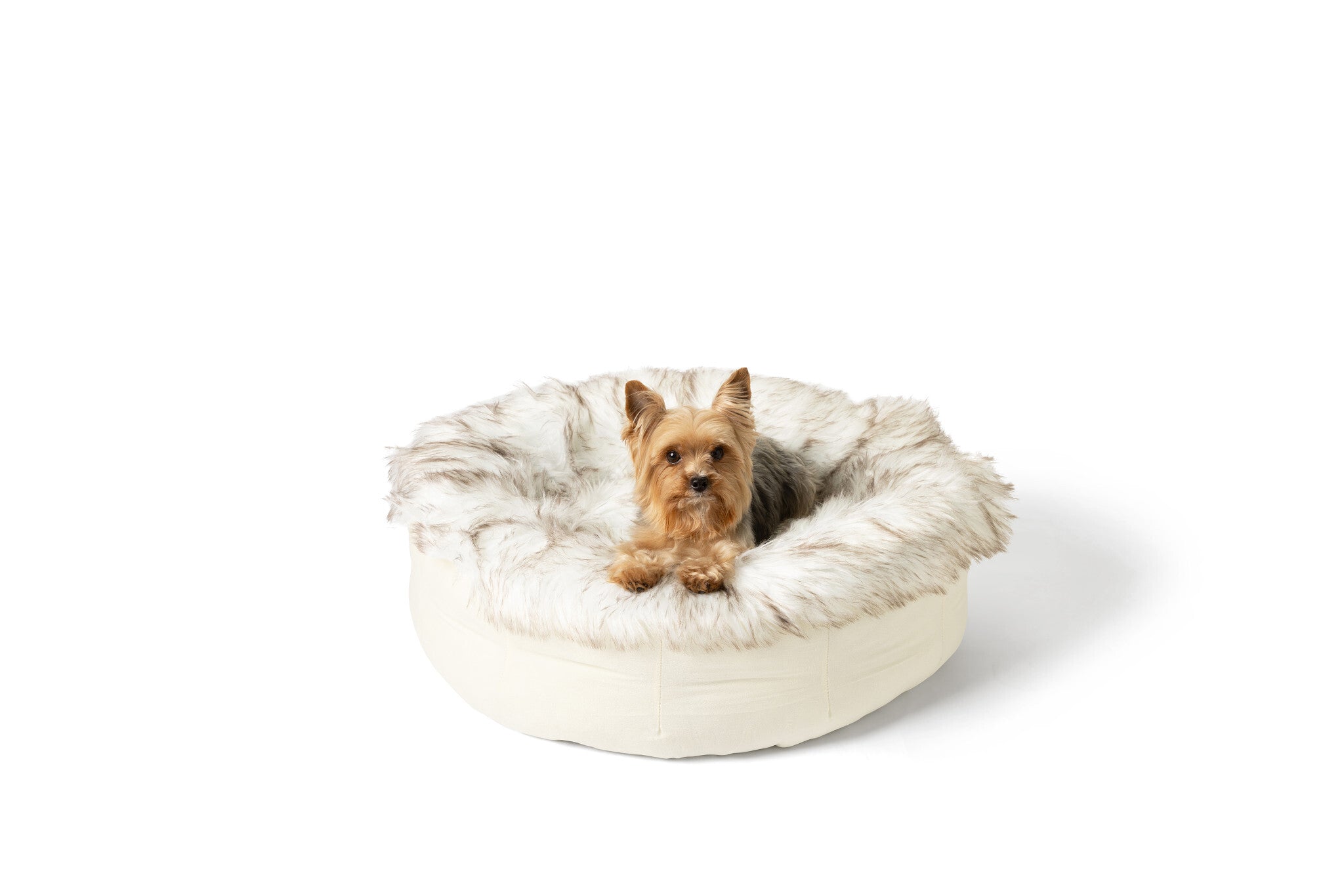 Dailypets Round Faux Fur Pet Bed for Curling Up