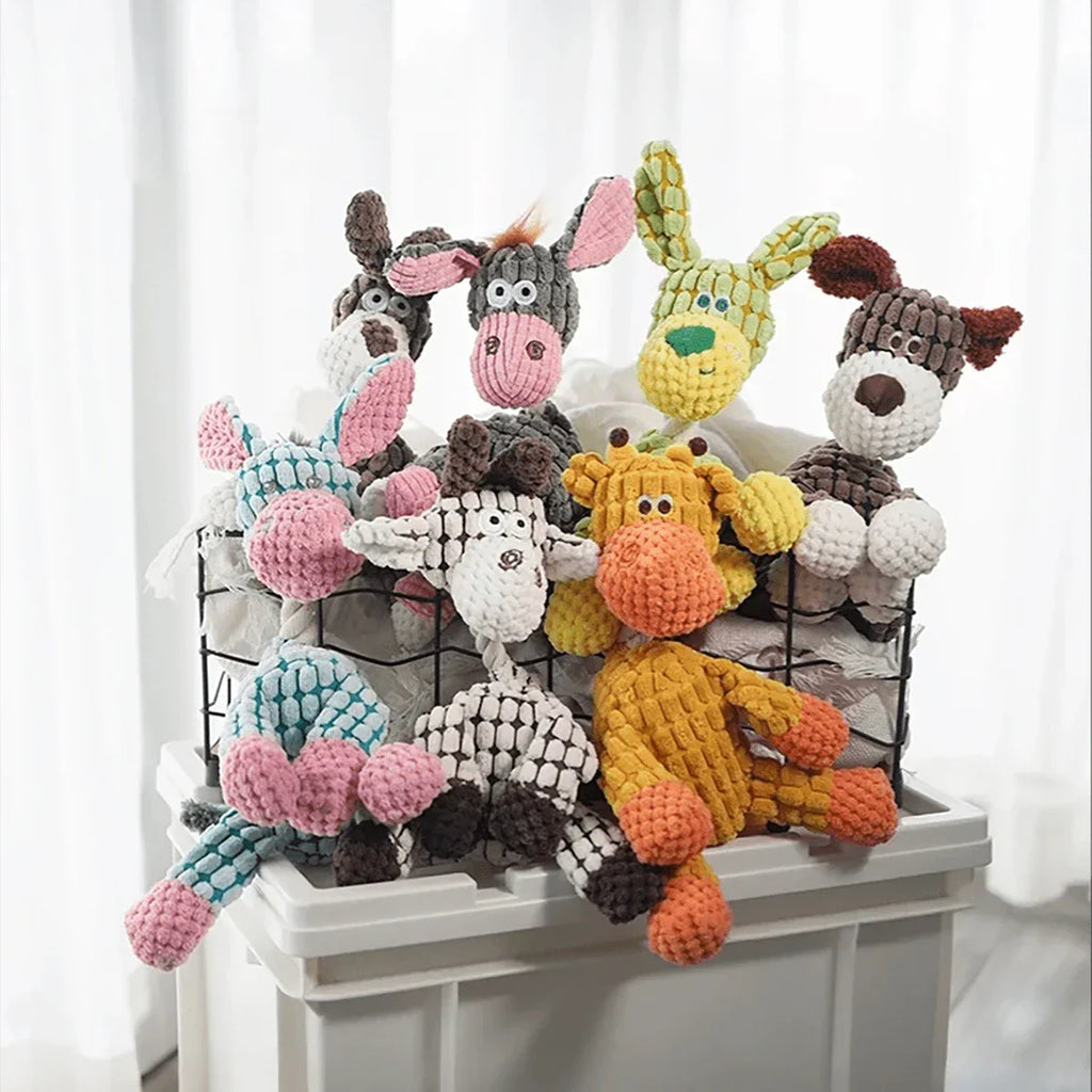 Dailypets Plush Squeaky Dog Toy Soft Plush Animal Toy