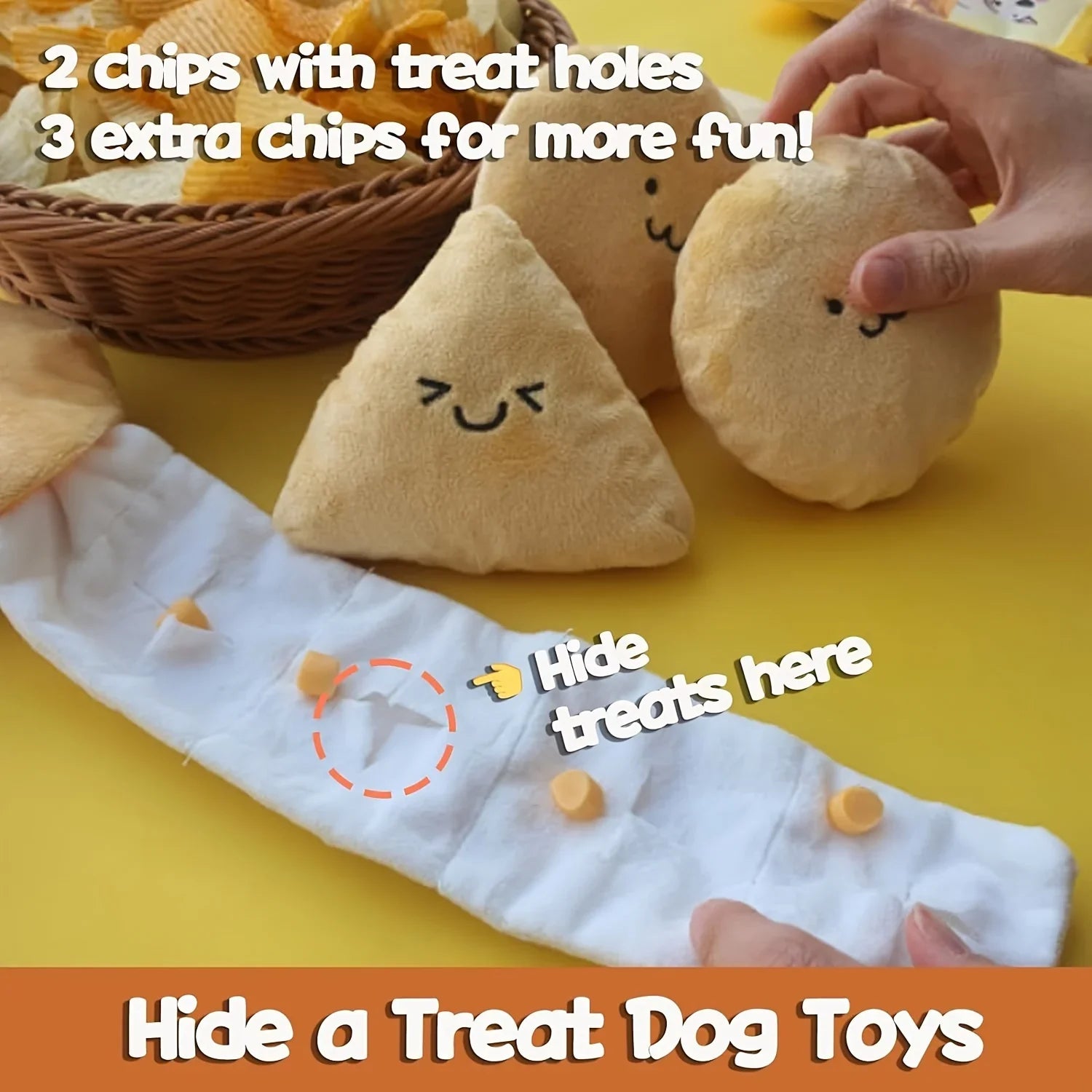Dailypets Crinkle Snack Bag Enrichment Toy for Pets with Chewing Texture and Treats
