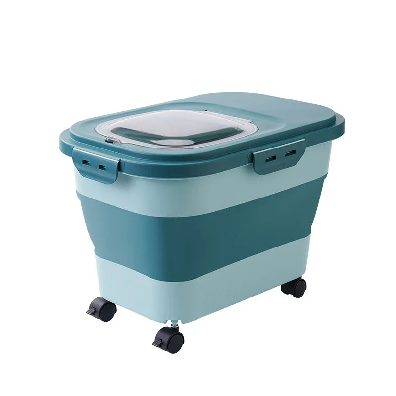 Dailypets Pet Kibble Storage Box – Foldable Container with Clear Lid