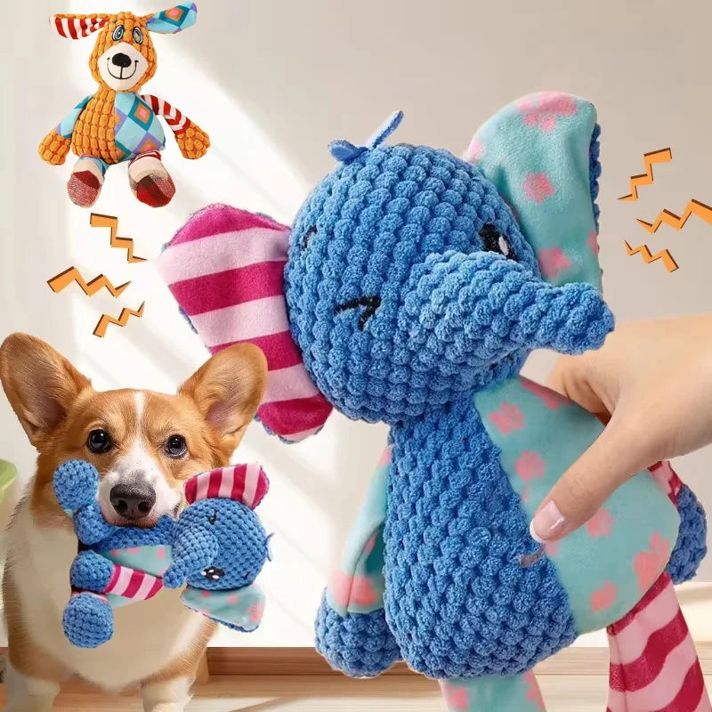 Dailypets Plush Squeaky Dog Toy Soft Animal Tug Toy