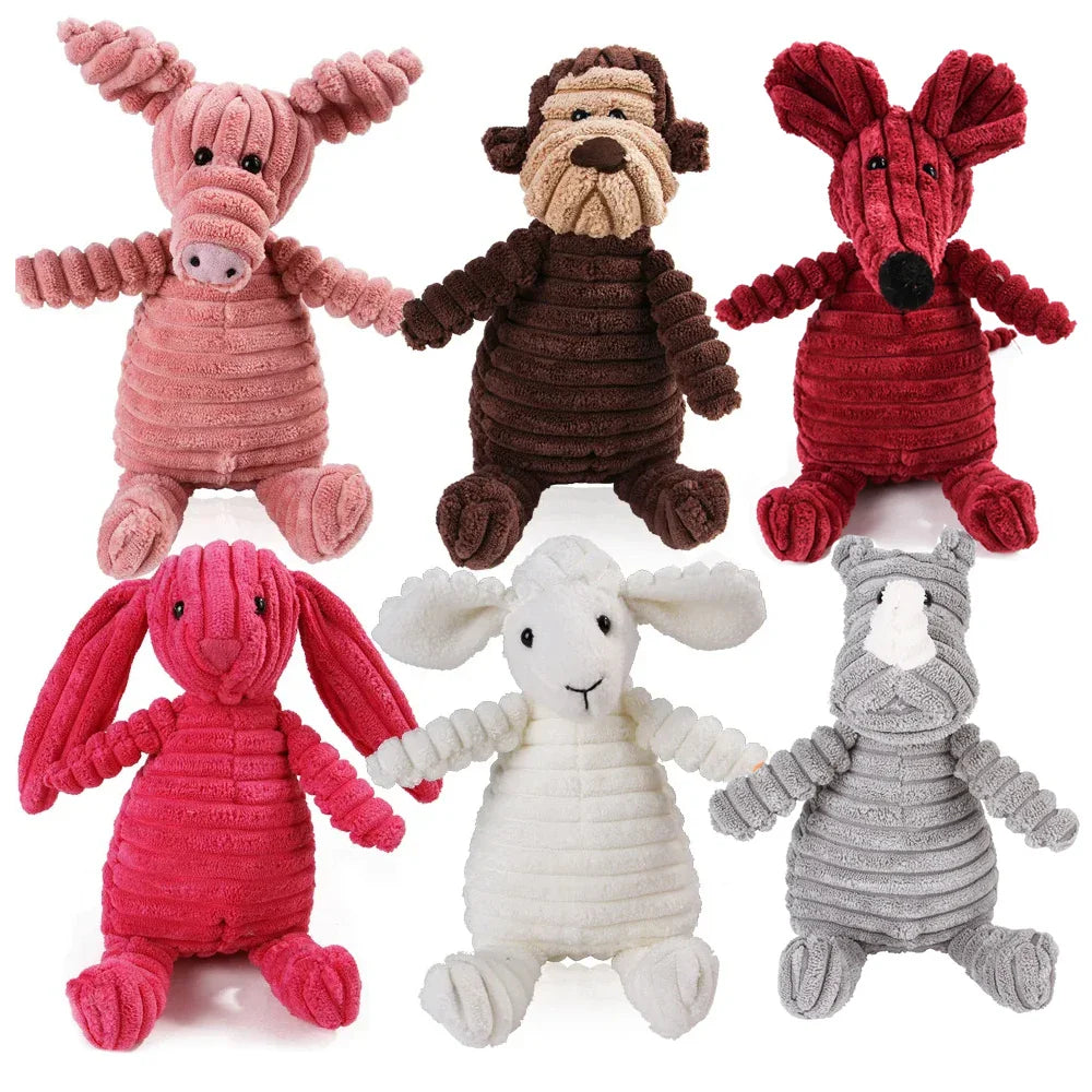 Dailypets Playtime Pals Squeaky Dog Toy – Assorted Animal Characters