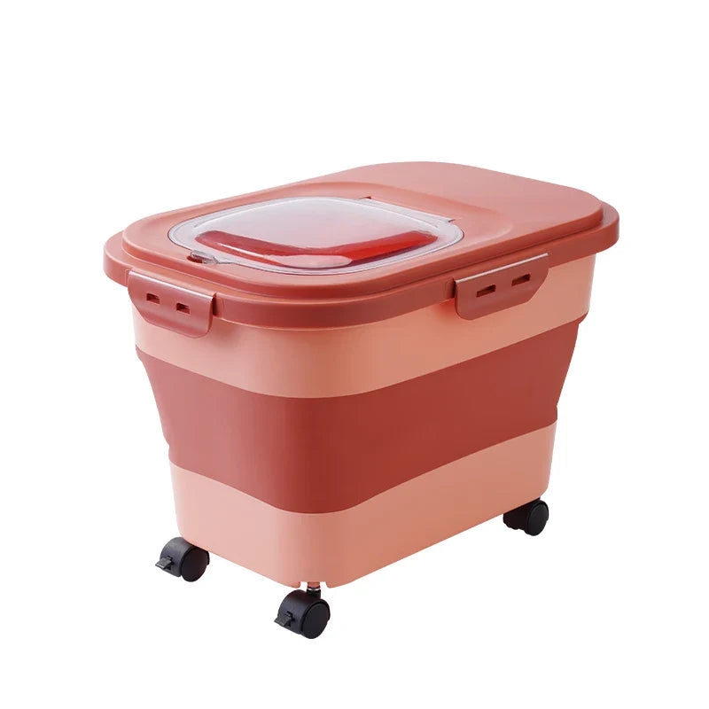 Dailypets Pet Kibble Storage Box – Foldable Container with Clear Lid