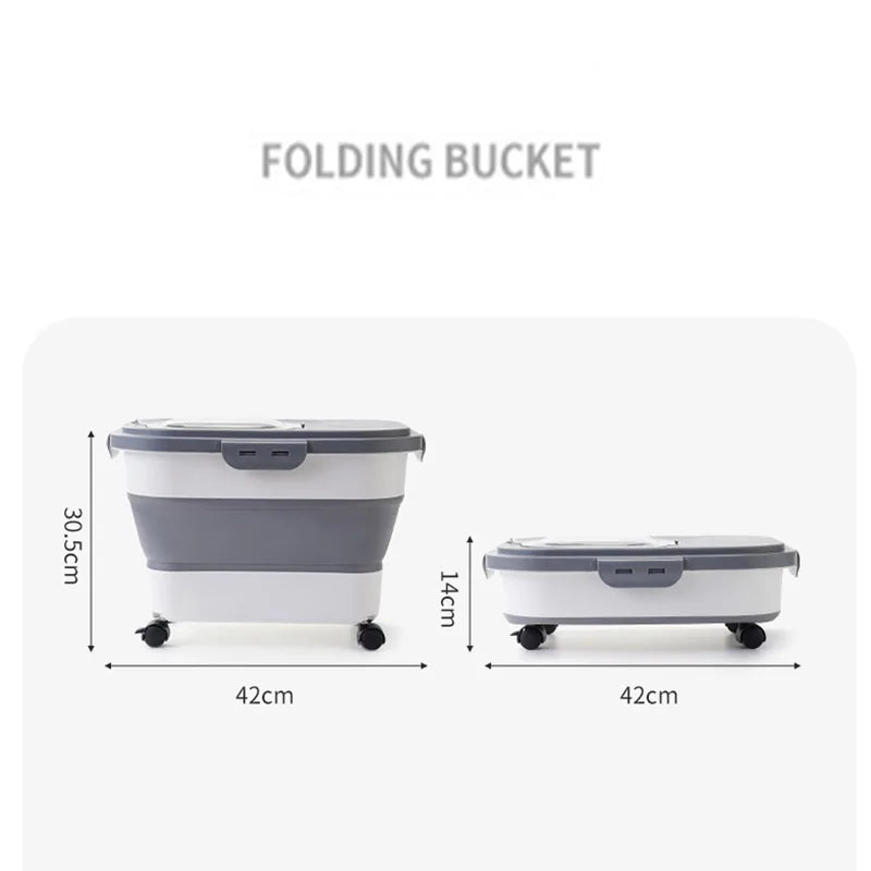Dailypets Pet Kibble Storage Box – Foldable Container with Clear Lid