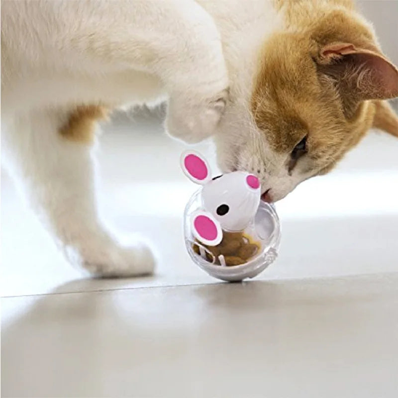Dailypets Mouse-Shaped Interactive Treat Dispenser for Cats with Wobble Slow Feeder