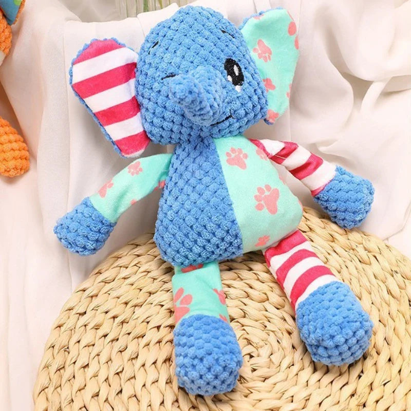 Dailypets Plush Squeaky Dog Toy Soft Animal Tug Toy