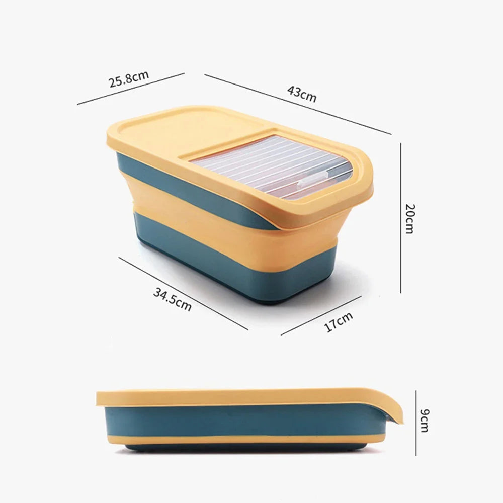 Dailypets Pet Kibble Storage Box – Foldable Container with Clear Lid