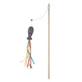 Dailypets Wooden Cat Wand Toy with Feather Teaser for Interactive Indoor Play Sessions