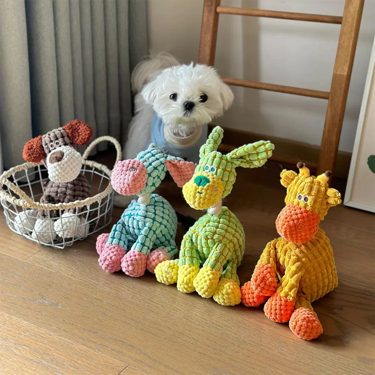 Dailypets Plush Squeaky Dog Toy Soft Plush Animal Toy
