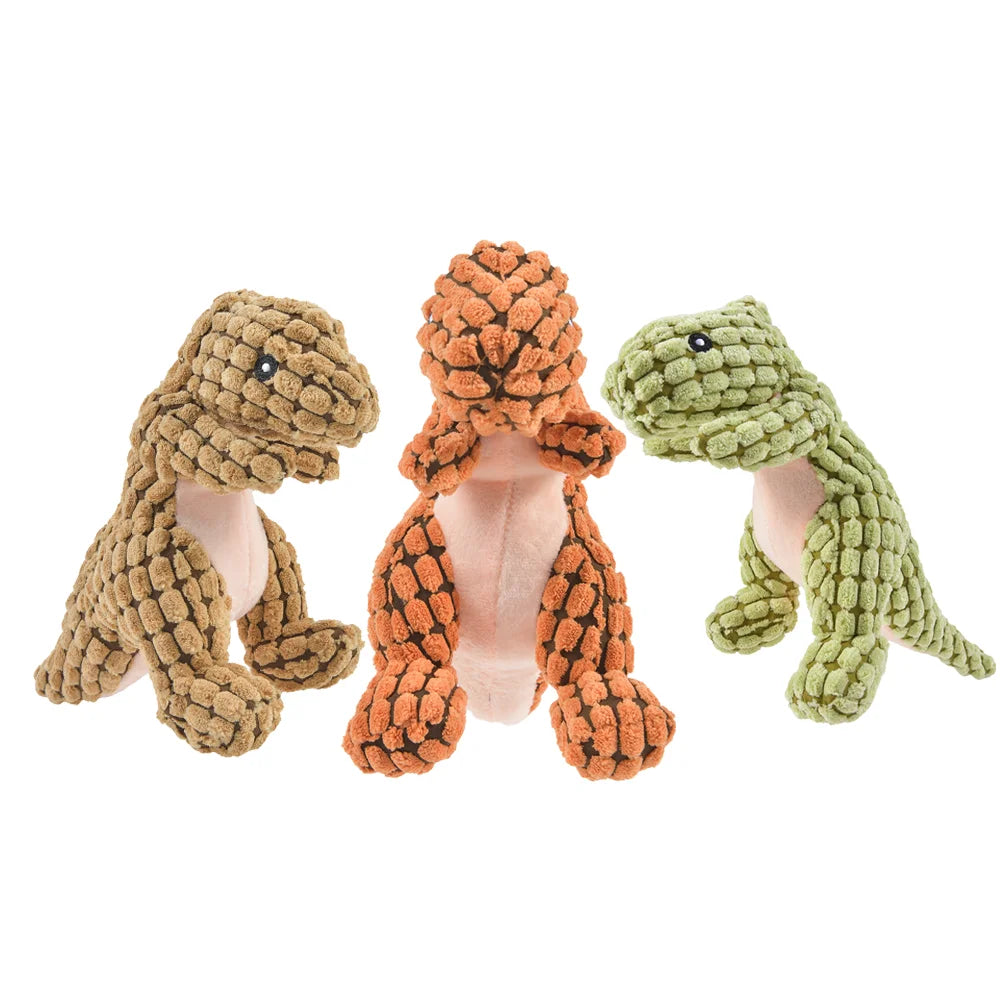 Dailypets Plush Squeaky Dog Toy Assorted Dinosaur Dog Plush