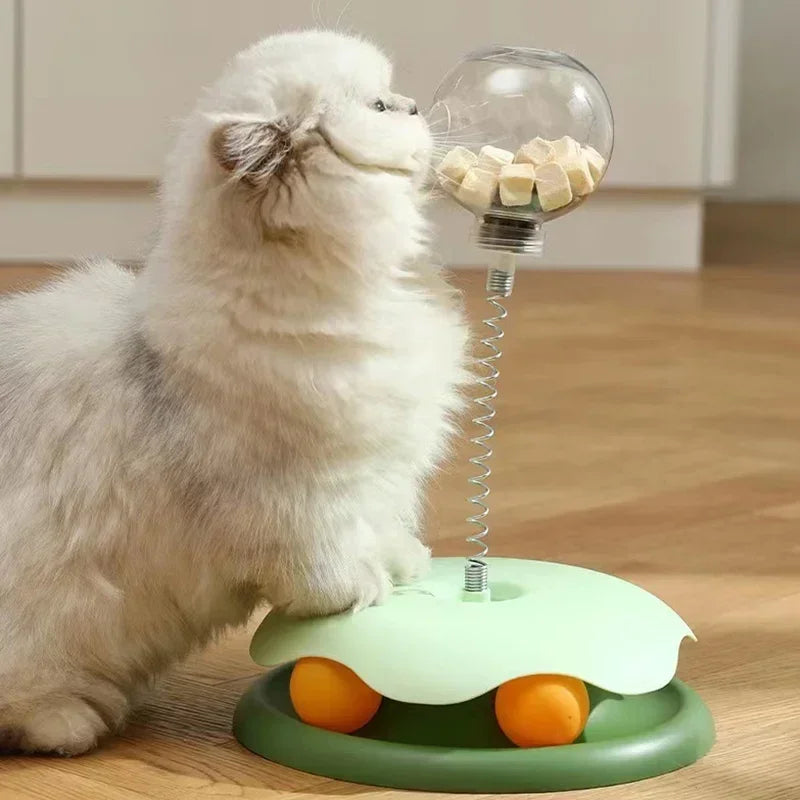 Dailypets Interactive Food Dispensing Cat Toy with Self-Righting Wobble Design