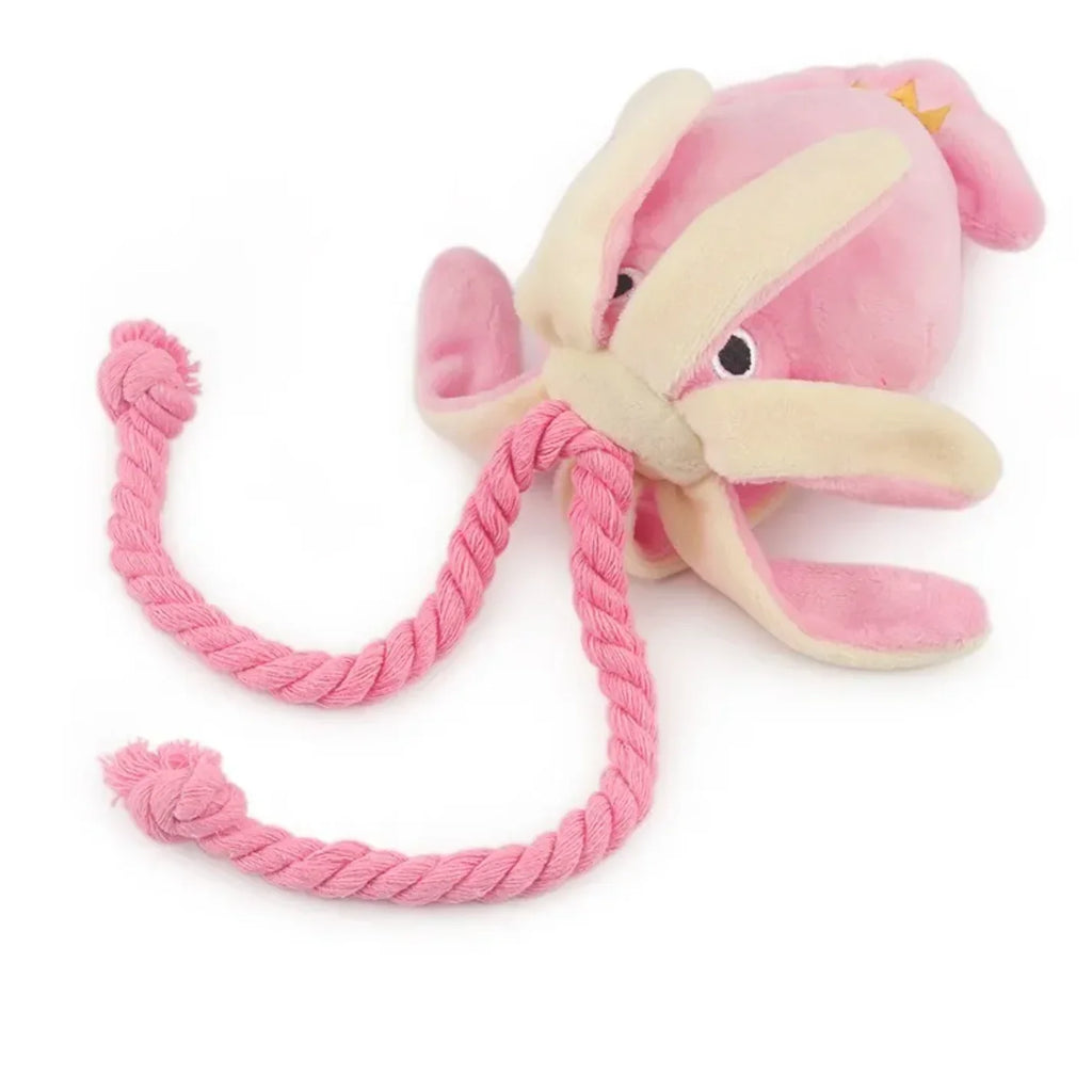 Dailypets Plush Squeaky Dog Toy Pink Squid Comfort Toy